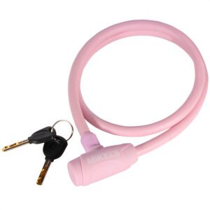 C-121R Cable candado con llaves, color rosa ( 1 mt)