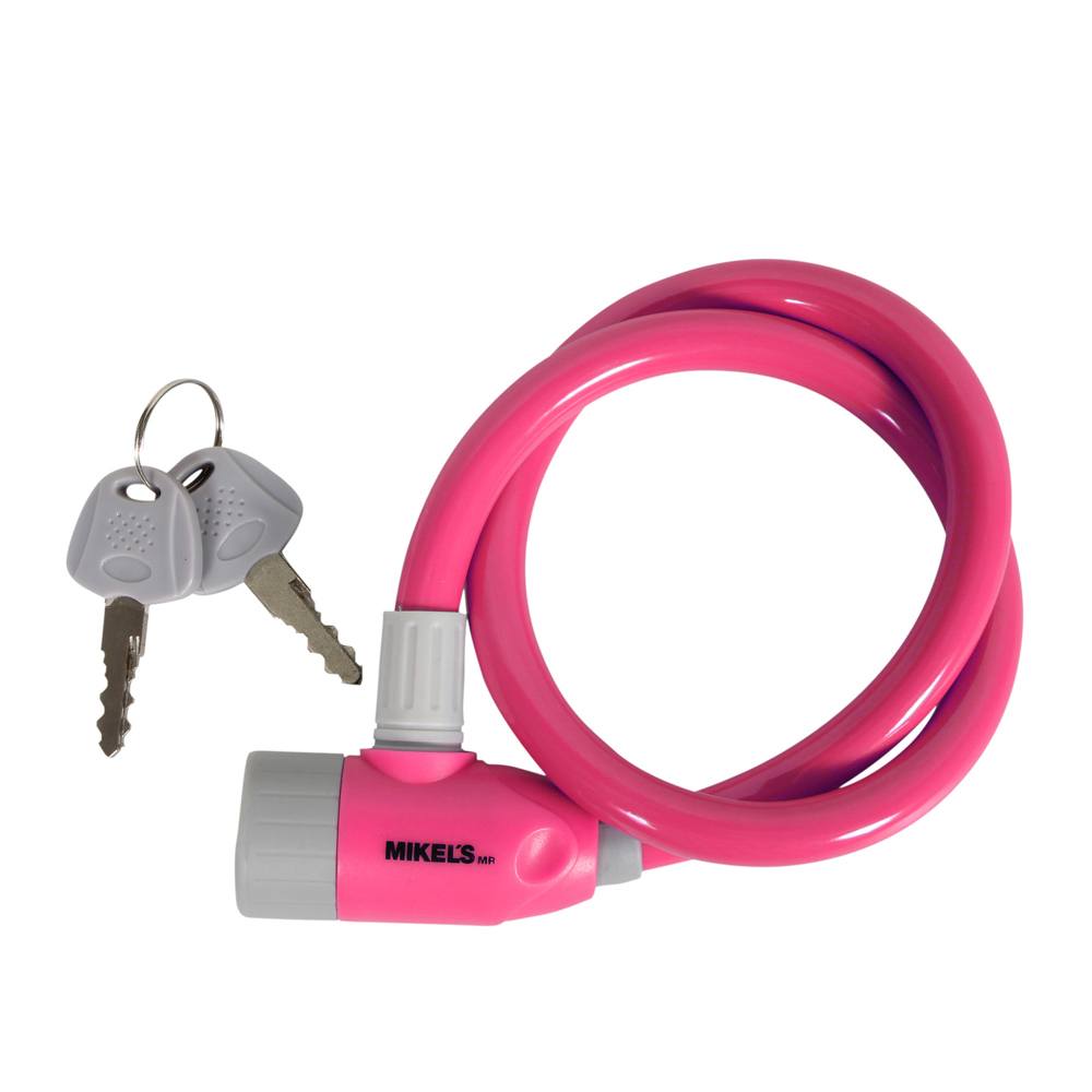 CCR-65 Cable candado con llaves, color rosa (65 cms)