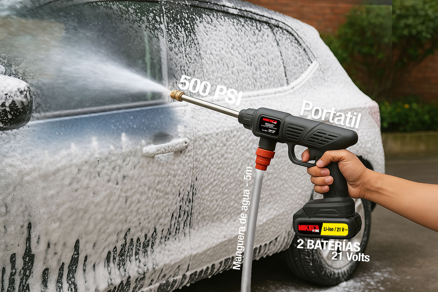HID-21 Hidrolavadora Inalámbrica Pistola 21V - Imagen 4